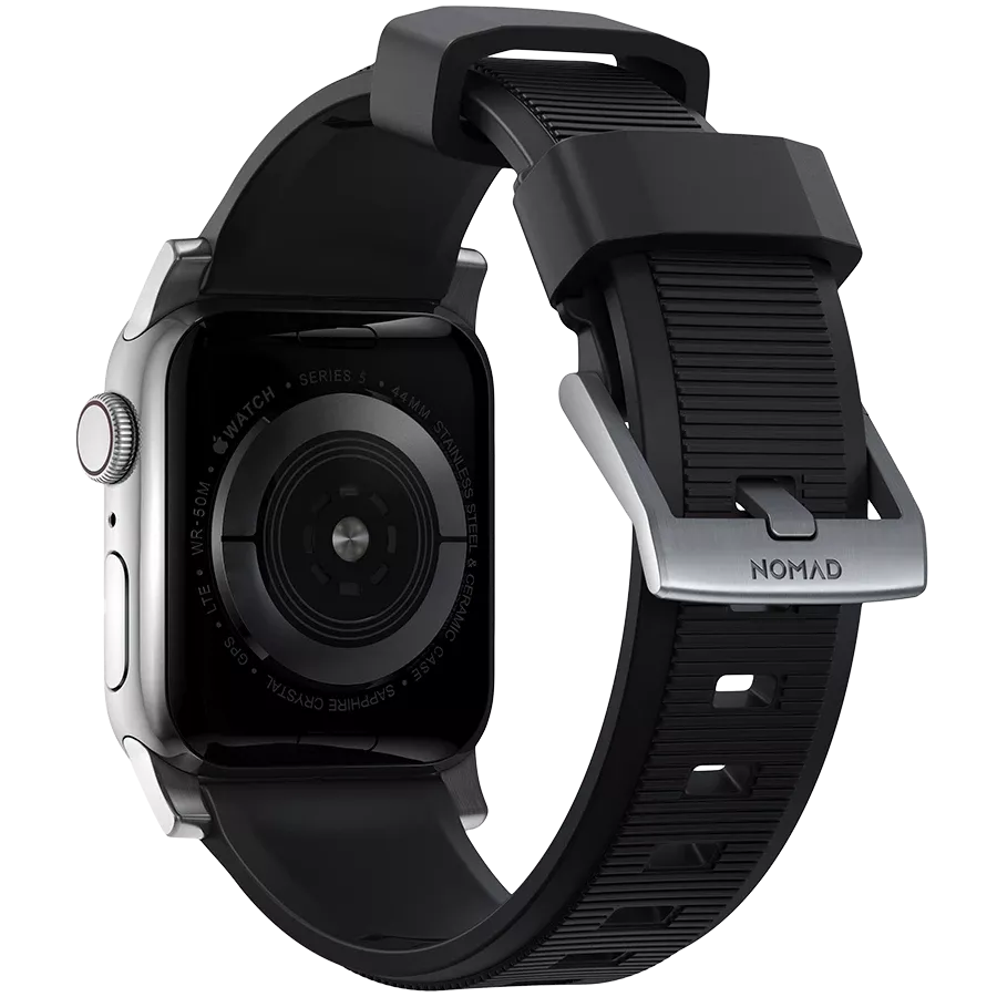 Band NOMAD Rugged Strap V.2 for Apple Watch 40/38 Black, Silver — Image №2