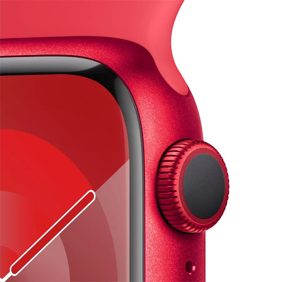 Apple Watch Series 9 GPS, 41мм, Спортивный ремешок PRODUCT(RED), M/L — image №3