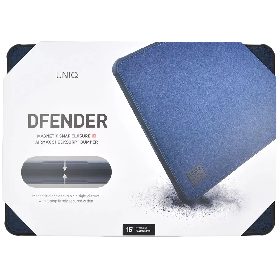UNIQ Case DFender Sleeve Kanvas , Black for MacBook Pro 15 — Image №4