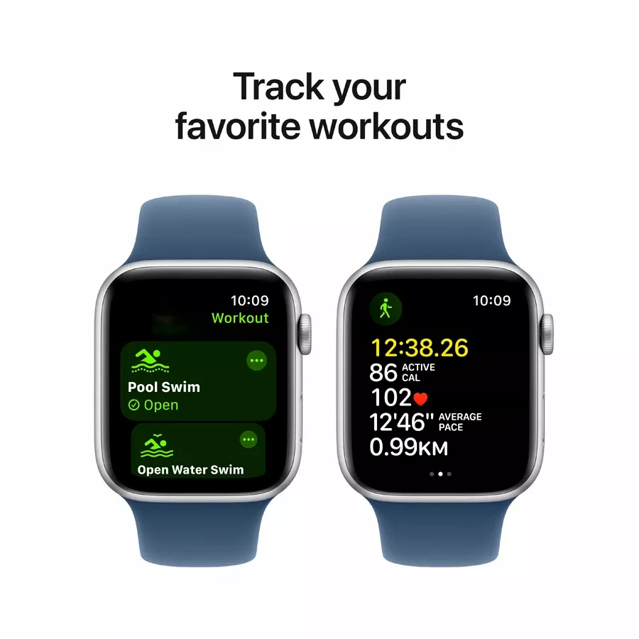 Apple Watch SE GPS Gen.2 (2024)  Denim Sport Band, S/M, 40mm, Silver — Image №6