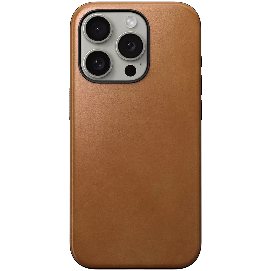 DECODED Case LEATHER CASE MAGSAFE with MagSafe, Tan for iPhone 15 — Image №1