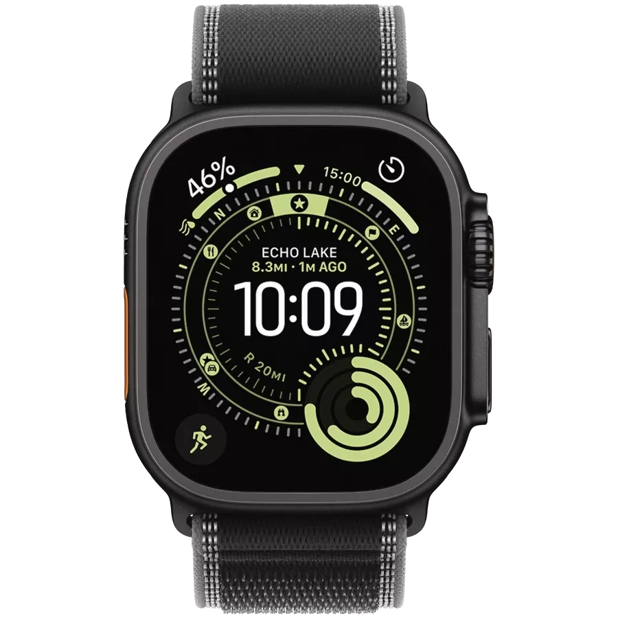 Apple 49mm Trail Loop - S/M Band Trail Loop - Natural Titanium Finish Black/Charcoal for Apple Watch 44/45/46/49 mm — Image №4