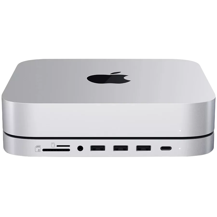 SATECHI  Многопортовый адаптер Stand & Hub for Mac Mini with SSD Enclosure Серебристый — image №1