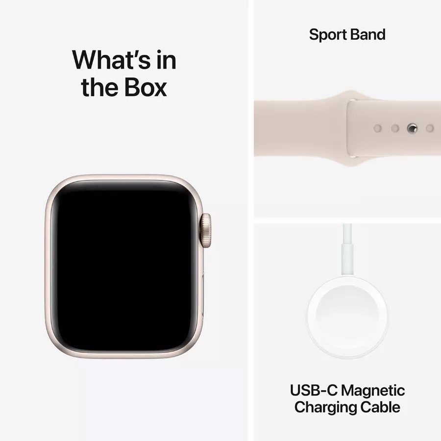 Apple Watch SE GPS Gen.2 (2023)  Starlight Sport Band, S/M, 40mm, Starlight — Image №8