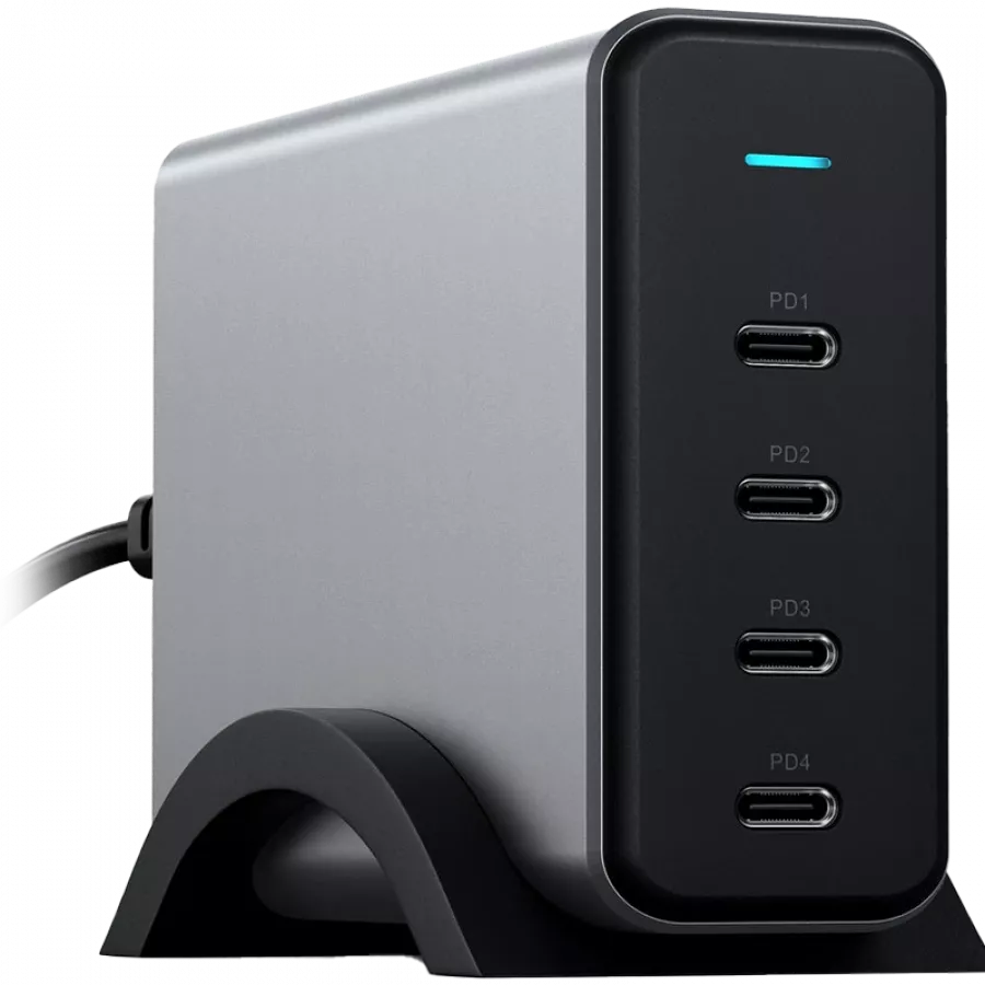 SATECHI Power Adapter 4*USB-C, 165 W, Space Gray — Image №1