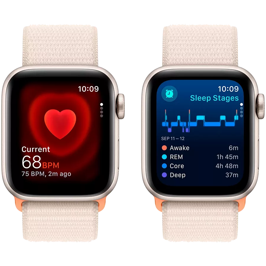 Apple Watch SE GPS Gen.2 (2023), 40millimetr, Starlight, Starlight Sport Loop — Изображение №5
