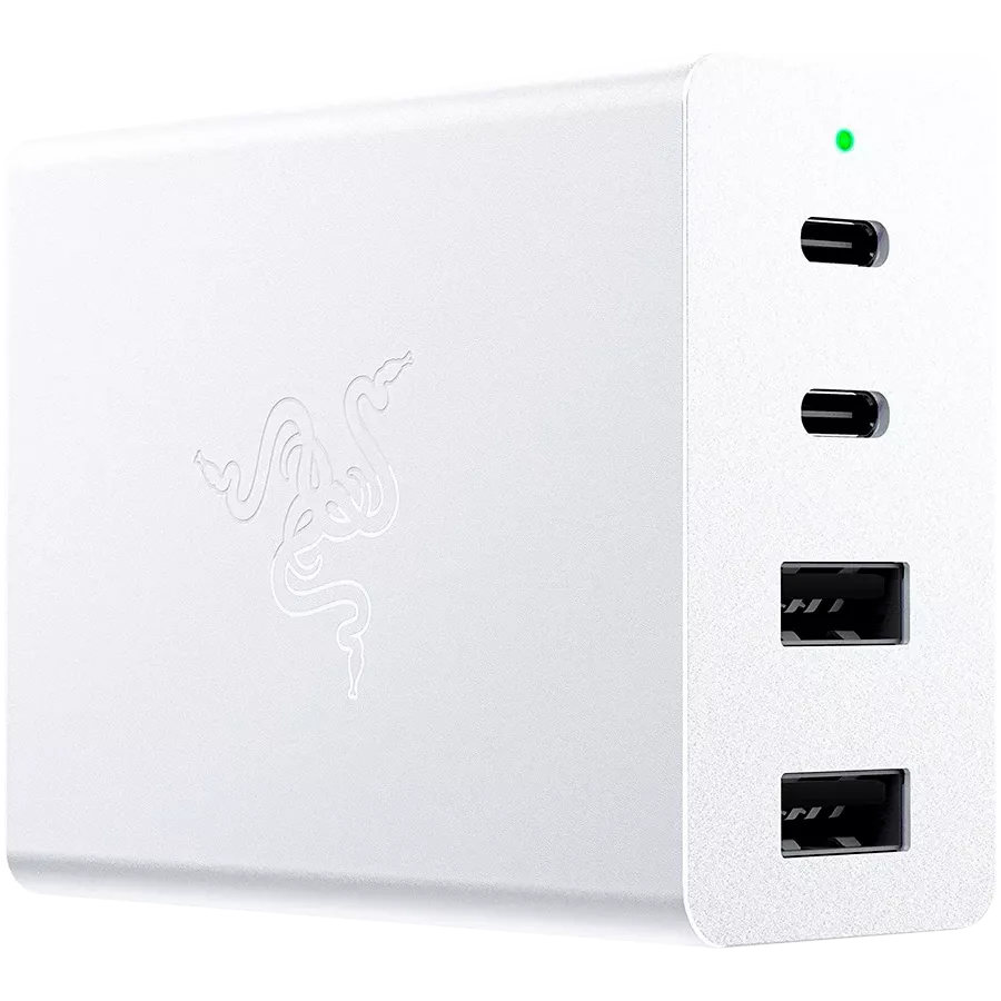 RAZER Power Adapter 4*USB/USB-C, 130 W, Mercury 2*USB Type-C, 2*4-pin USB (type A) — Image №1