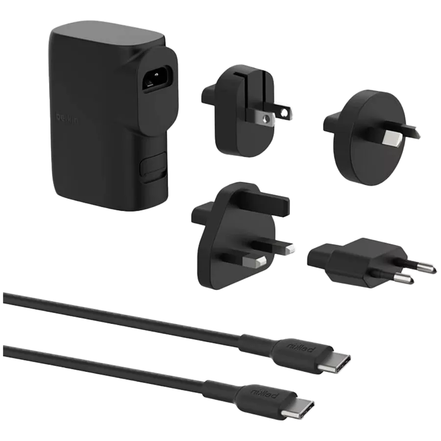 BELKIN Power Adapter 2*USB/USB-C, 25 W, Black USB Type C, USB Type-A — Εικών №1