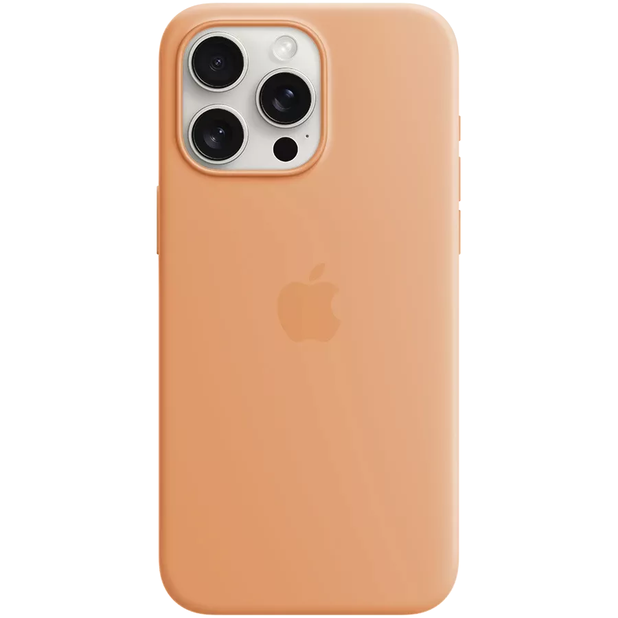 Чехол APPLE силиконовый с MagSafe Orange Sorbet для iPhone 15 Pro Max — Изображение №1