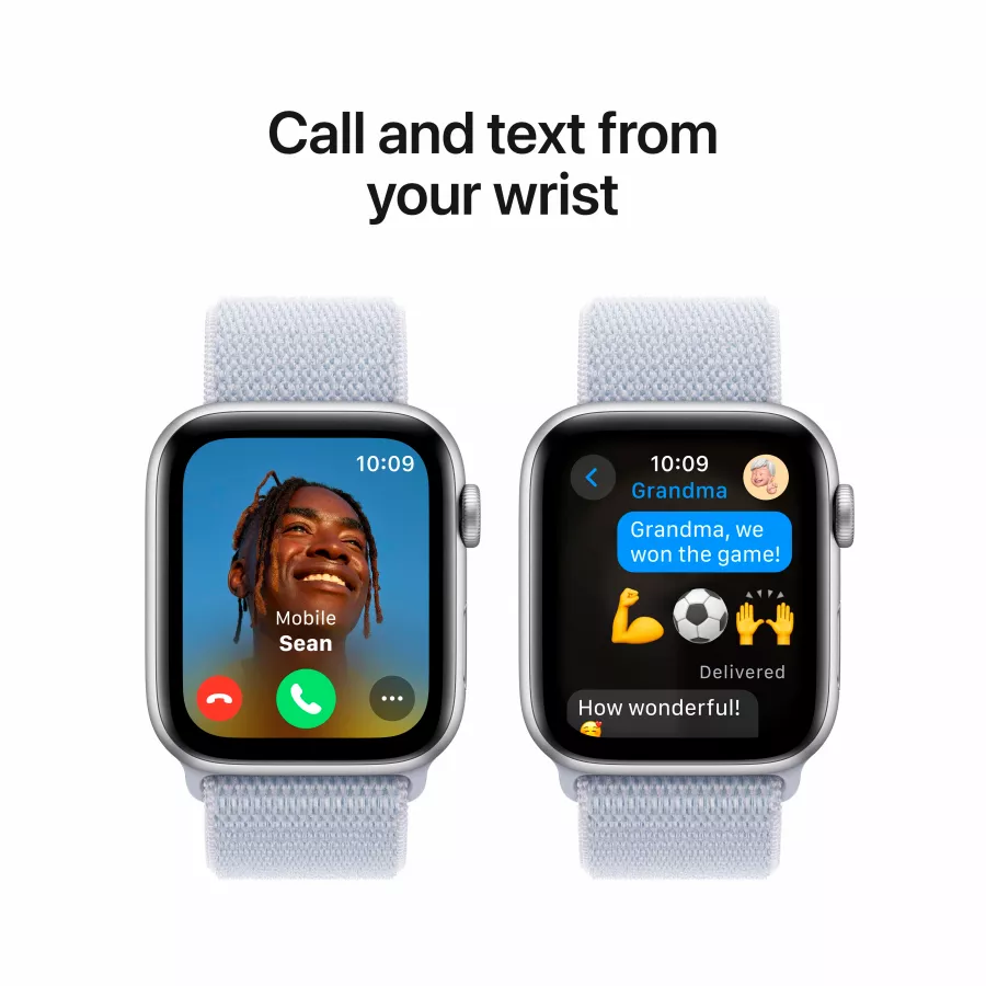 Apple Watch SE GPS Gen.2 (2024), 44mm, Silver, Blue Cloud Sport Loop — Image №4