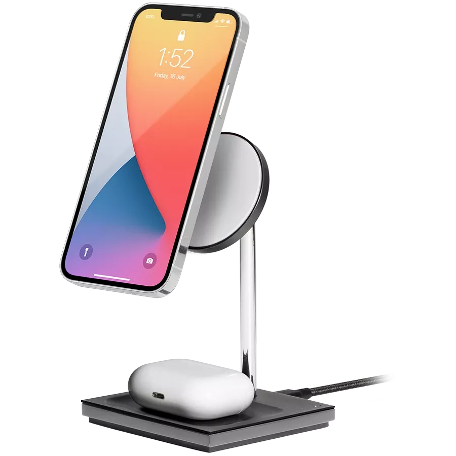 Бездротовий зарядний пристрій NATIVE UNION Snap 2-in-1 Magnetic Wireless Charger Cosmos Black (SNAP-2IN1-WL-BLK) — Зображення №1