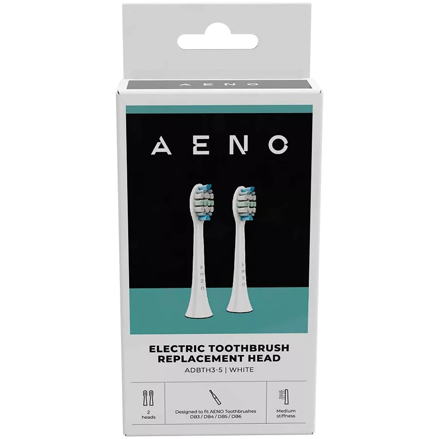 AENO Αντικατάσταση κεφαλών οδοντόβουρτσας για DB3/DB4/DB5/DB6 οδοντόβουρτσες, Λευκό, Dupont, 2 τμχ σε σετ — Εικών №2