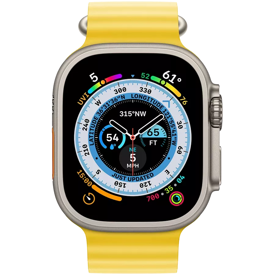 Apple Watch Ultra GPS + Cellular, 49millimetr, Natural, Yellow Ocean Band — Изображение №2