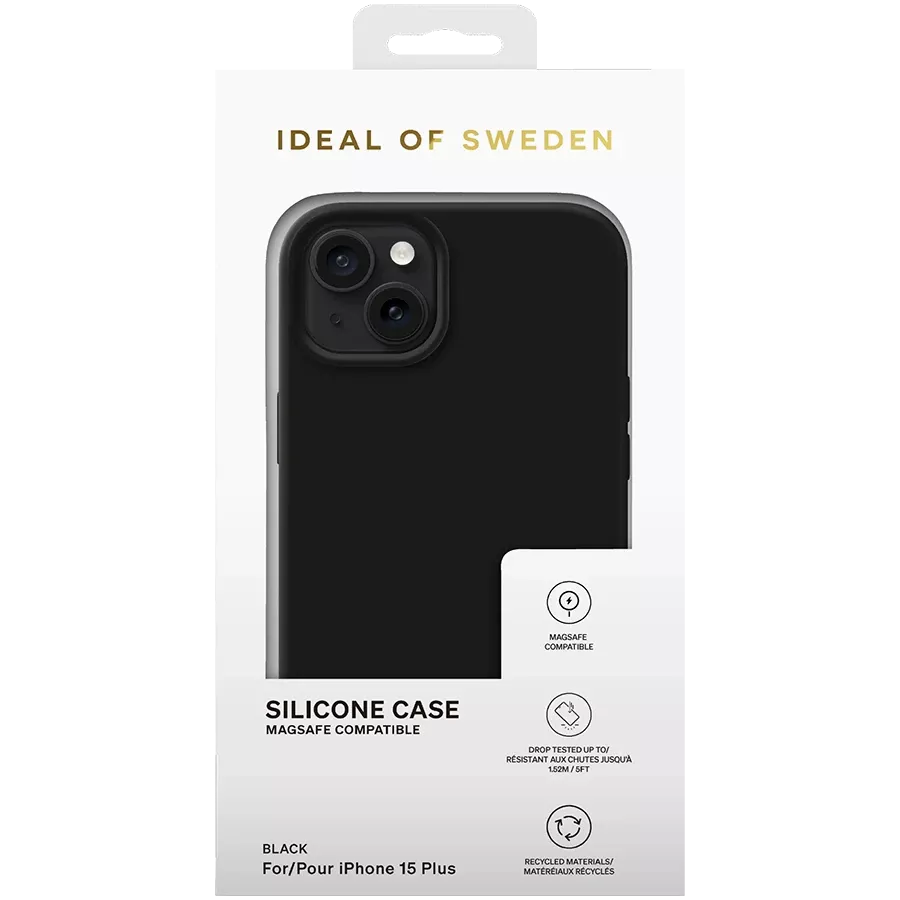 Case IDEAL OF SWEDEN Silicone MagSafe with MagSafe Black for iPhone 15 Plus — Image №3