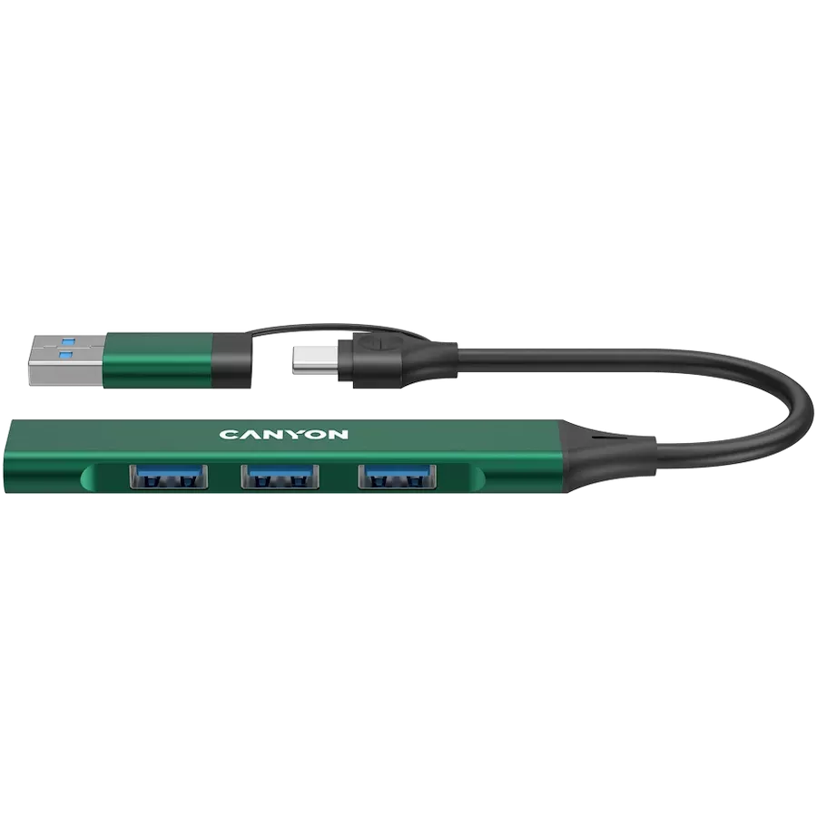 CANYON  DS-02  USB Hub 4 Port USB-C Hub DS-02 Πράσινο — Εικών №1