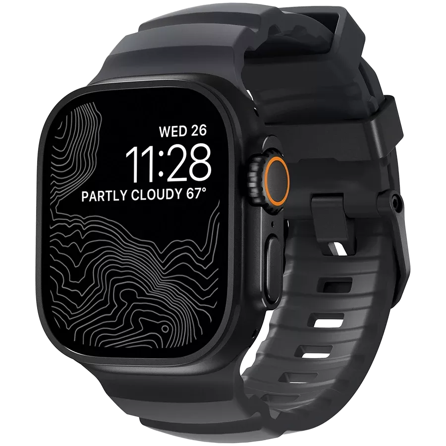NOMAD Ζώνη Rocky Point Band Black Titanium Hardware Storm Για Apple Watch 46/49 mm — Εικών №1