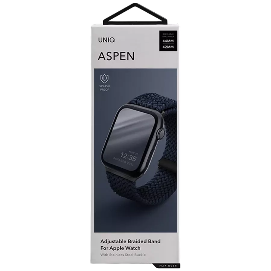 Ремешок UNIQ ASPEN Strap Braided для Apple Watch 42/44 ASPEN Strap Синий для Apple Watch 42/44/45 mm — Изображение №3