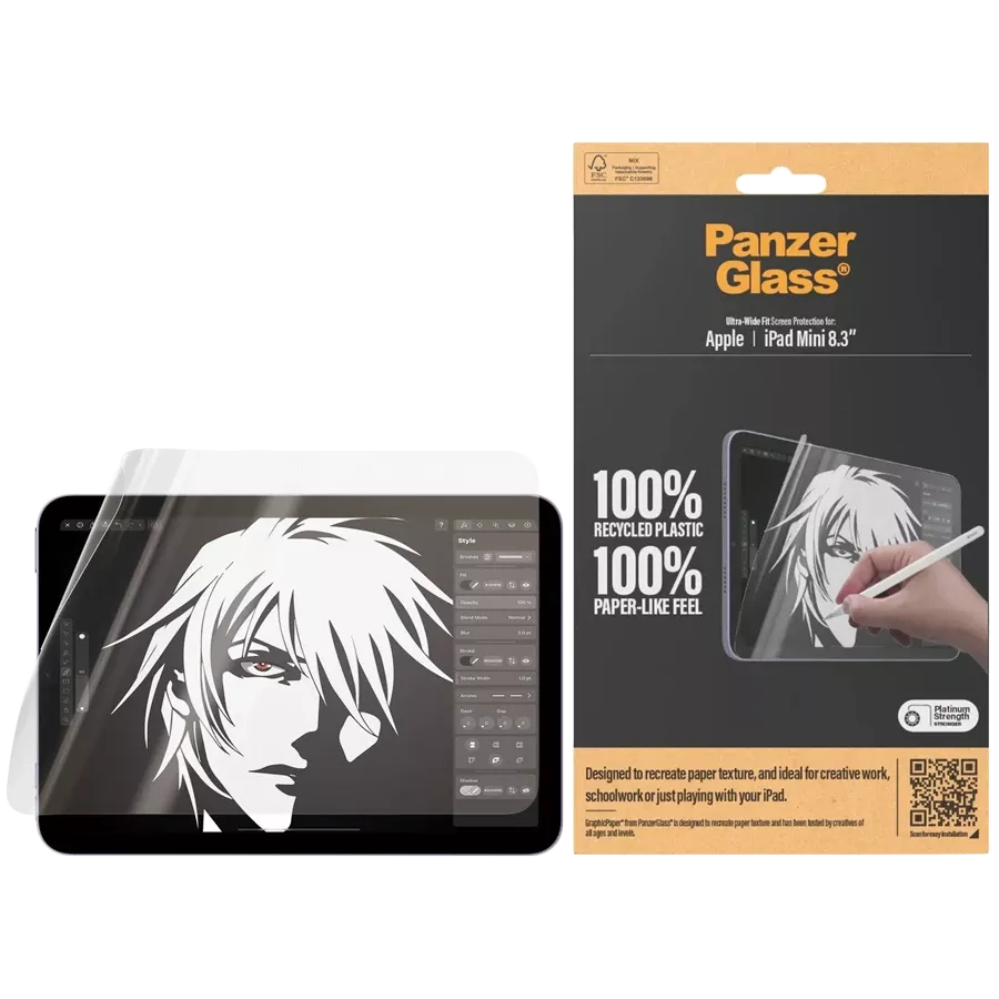 Protective Film PANZERGLASS  for iPad MiniGraphicPaper Screen Protector. Ultra-Wide Fit — Image №1