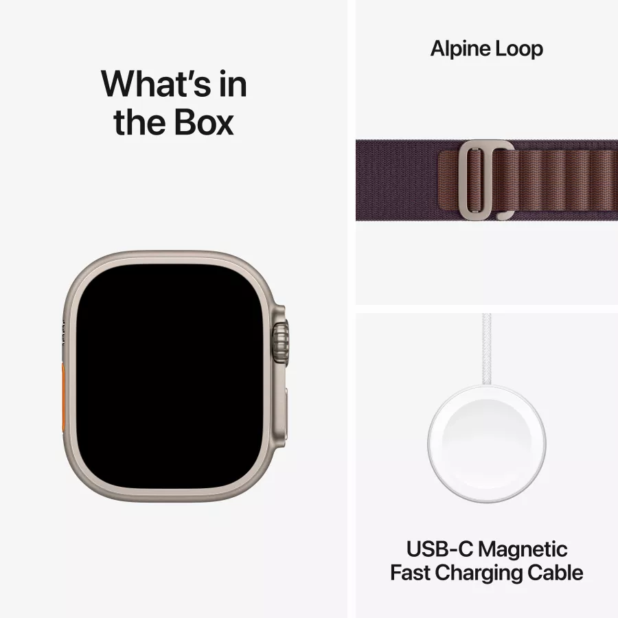 Apple Watch Ultra 2 2024, 49mm, Natural, Indigo Alpine Loop, Medium — Image №9