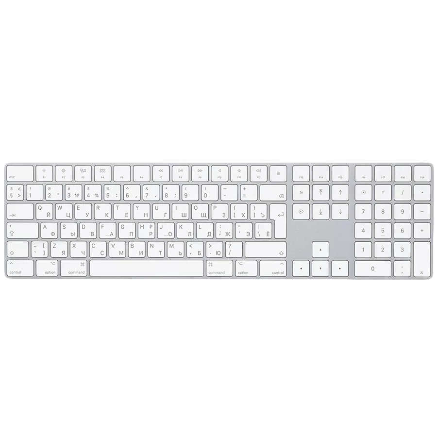 APPLE Magic Keyboard with Numeric Keypad Πληκτρολόγιο, Ασύρματο, Ασημί, Ρωσικά — Εικών №1