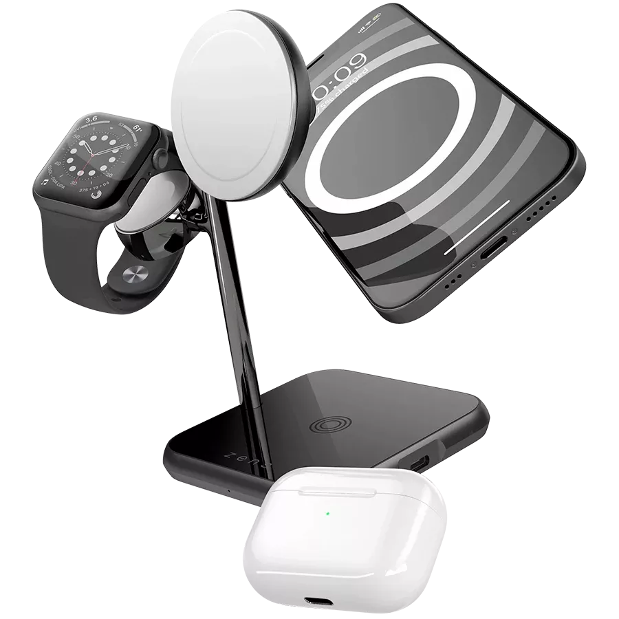 Бездротовий зарядний пристрій ZENS 4-in-1 MagSafe + Watch Wireless Charging Station Black (ZEDC22B/00) — Зображення №2