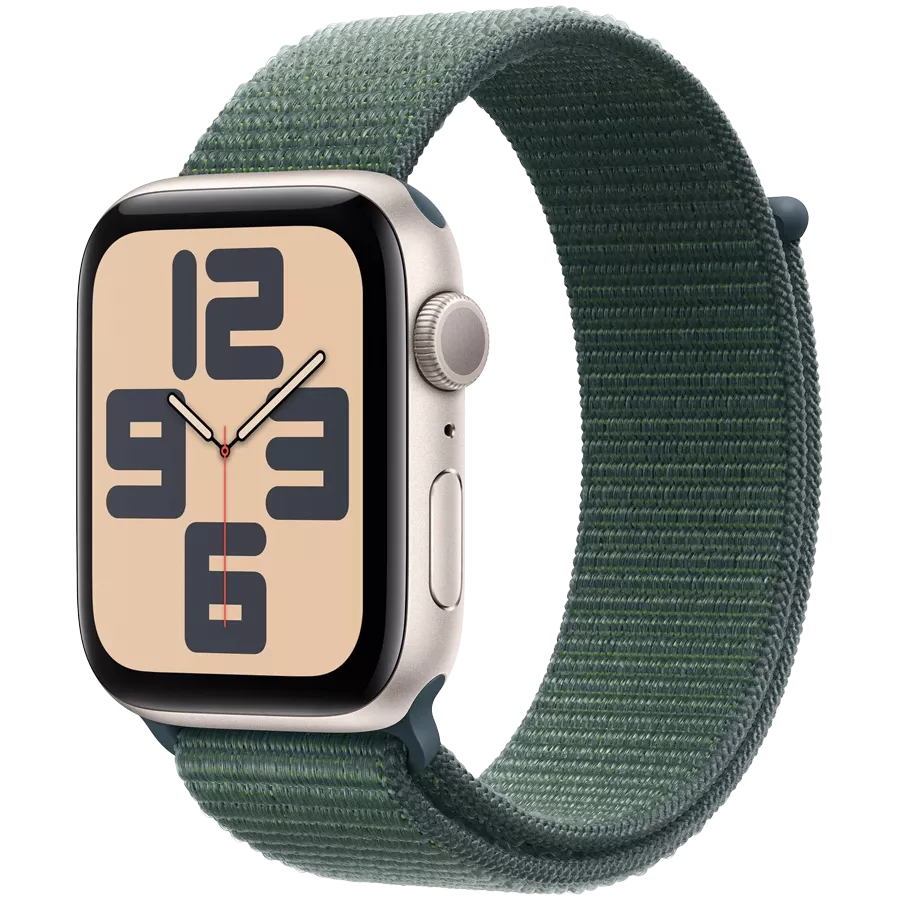 Apple Watch SE GPS Gen.2 (2024), 40mm, Starlight, Lake Green Sport Loop — Image №1