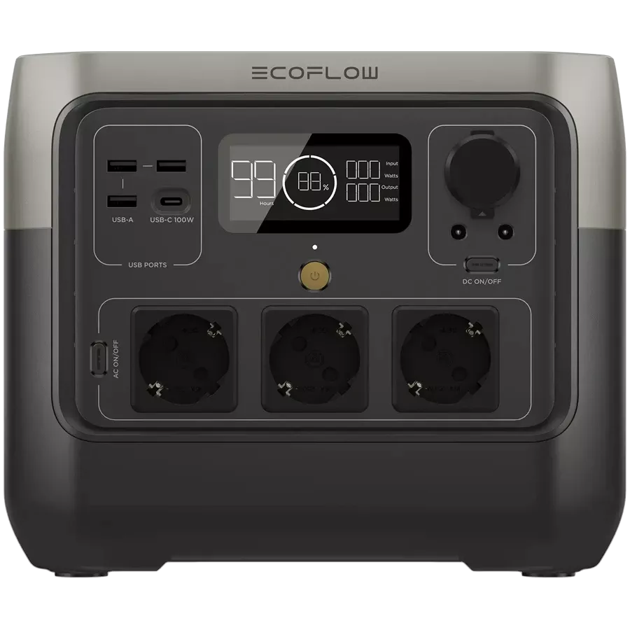 Зарядная станция ECOFLOW 3*CEE 7/4 3*USB Type-A, USB Type C, 1600 Вт — Изображение №1