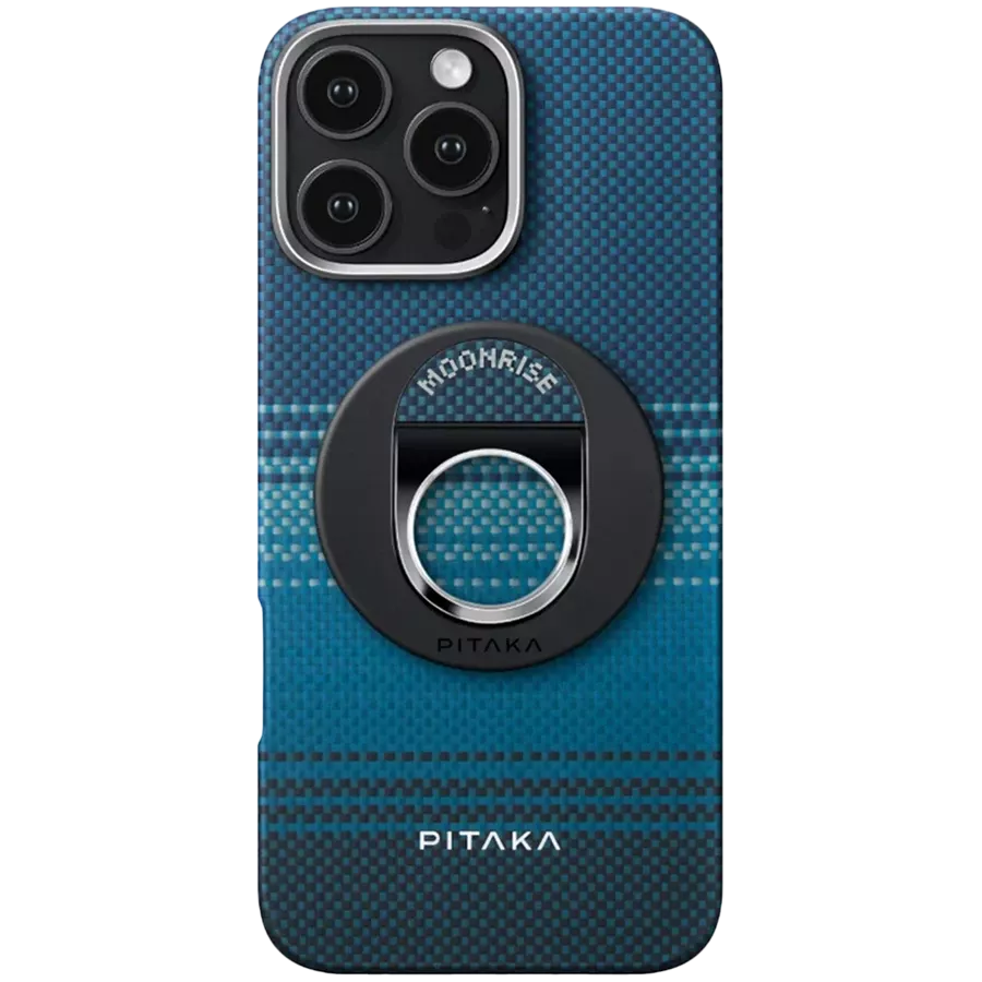 Husă PITAKA Tactile Woven cu suport magnetic și MagSafe pentru iPhone 16 Pro, Moonrise — image №1