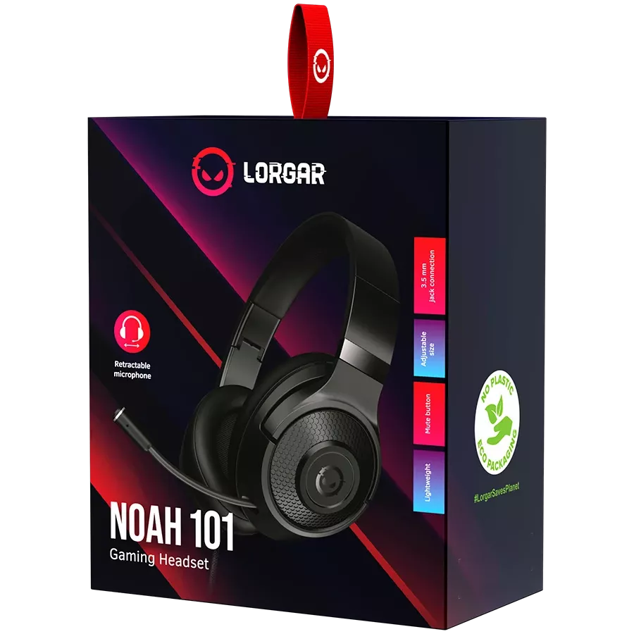 Headset LORGAR Noah 101 with Microphone, Black — Image №7