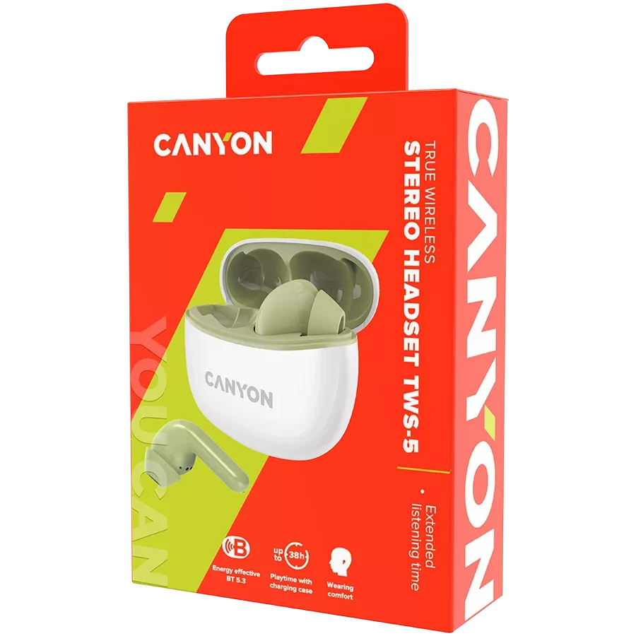 CANYON TWS-5 Ασύρματο Ακουστικό, Πράσινο — Εικών №5