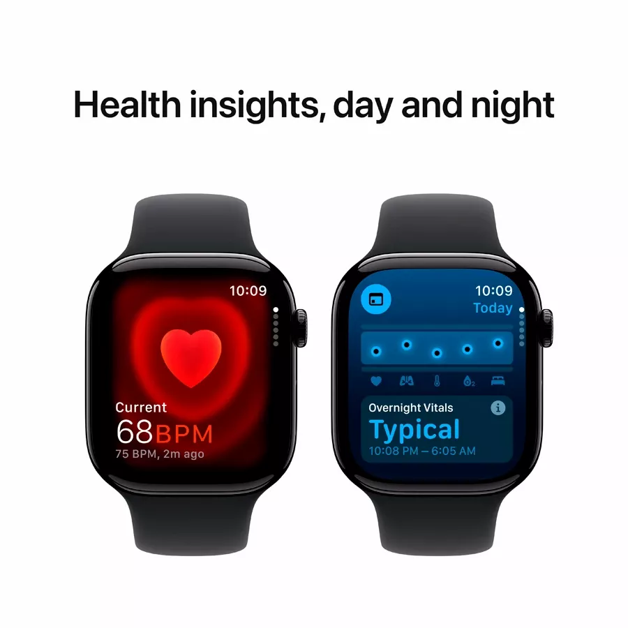 Apple Watch Series 10 GPS  Black Sport Band, S/M, 42mm, Jet Black — Image №5