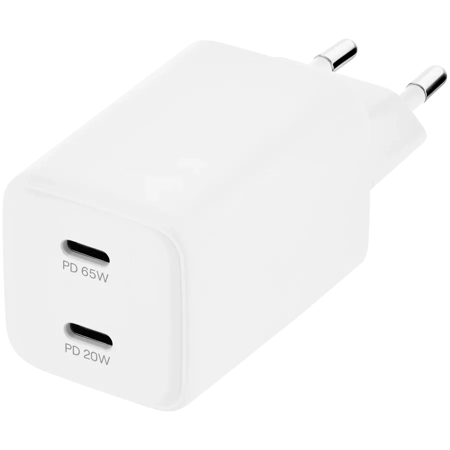 Адаптер питания UBEAR 2*USB-C, 65 Вт — Изображение №1