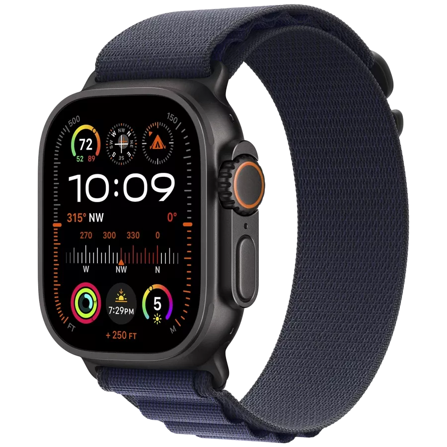 APPLE 49mm Alpine Loop - Black Titanium Finish Band Extension Alpine Loop - Black Titanium Finish Navy for Apple Watch 44/45/46/49 mm — Image №2