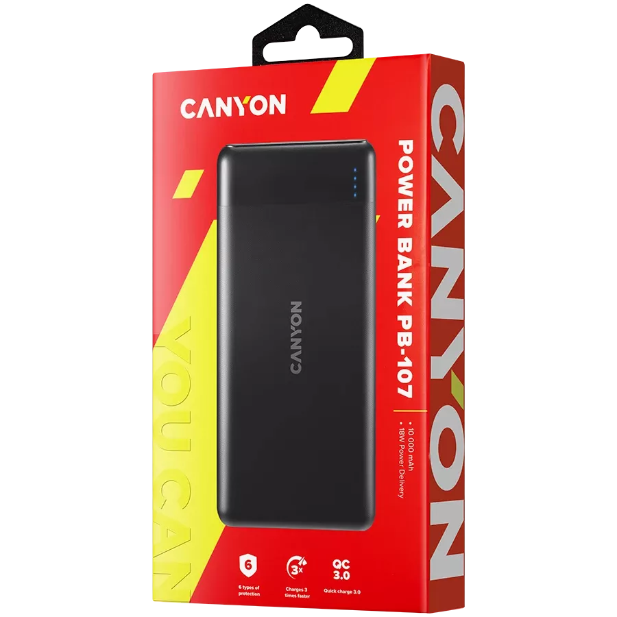 CANYON PB-107 Портативное зарядное устройство, 10000 мА·ч — Изображение №3