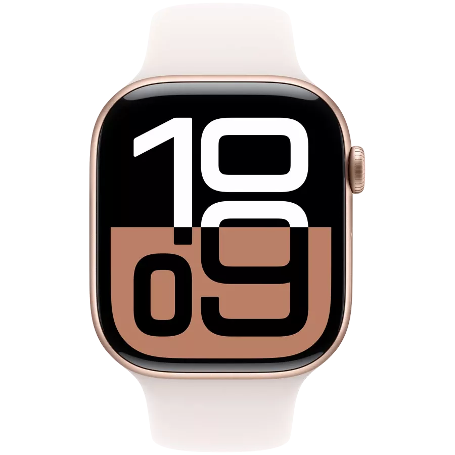 Apple Watch Series 10 GPS, 46mm, Rose Gold, Light Blush Sport Band, S/M — სურათი №2