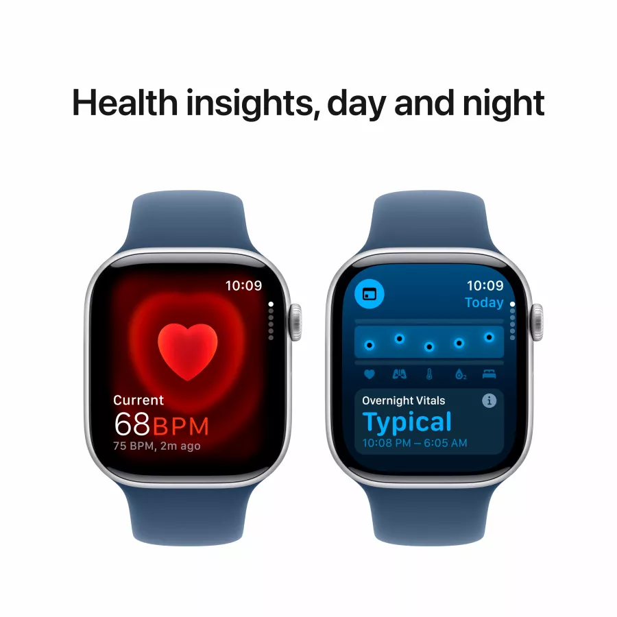 Apple Watch Series 10 GPS, 46mm, Silver, Denim Sport Band, S/M — Image №5