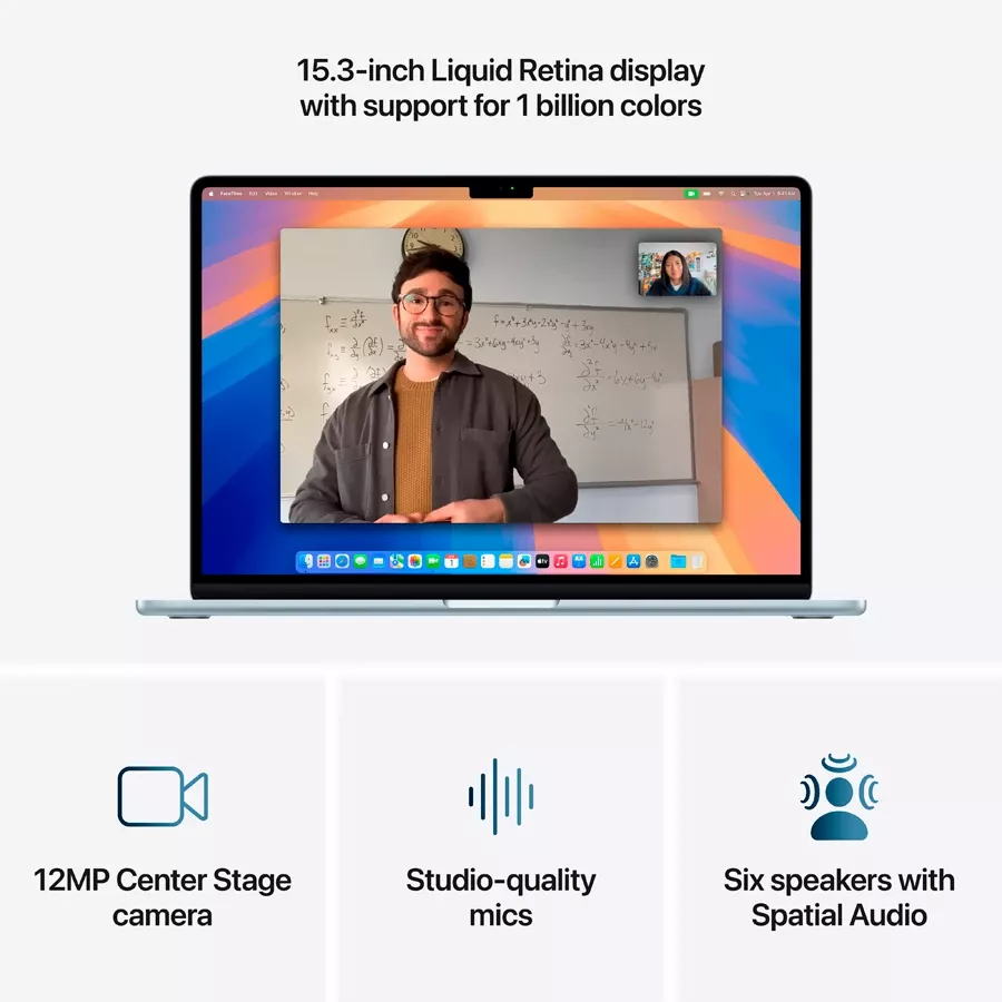 MacBook Air 15.3"  M4 (10C CPU/10C GPU), 16 GB, 512 GB, Sky Blue — Image №5