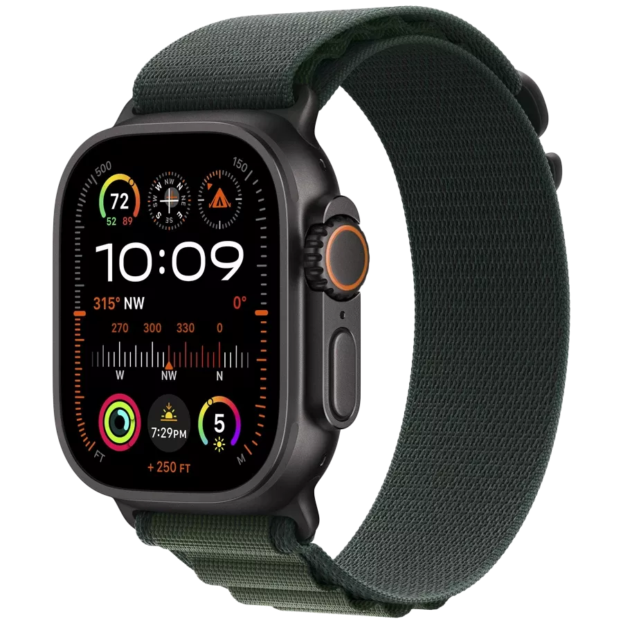 Band Extension APPLE 49mm Alpine Loop - Black Titanium Finish Alpine Loop - Black Titanium Finish Dark Green for Apple Watch 44/45/46/49 mm — სურათი №2
