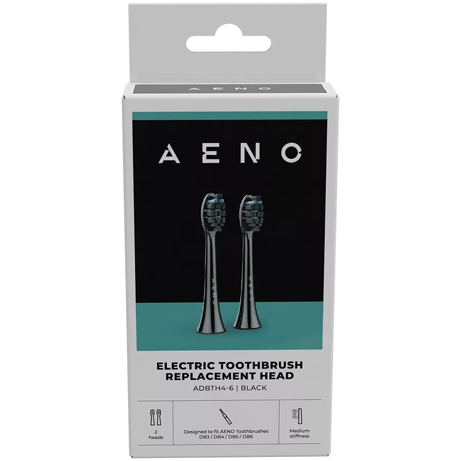 AENO Replacement toothbrush heads for DB3/DB4/DB5/DB6 οδοντόβουρτσες, Black, Dupont bristles, 2pcs in set — Image №2