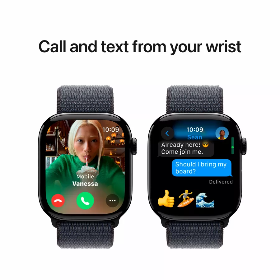 Apple Watch Series 10 GPS, 46mm, Jet Black, Ink Sport Loop — Image №7
