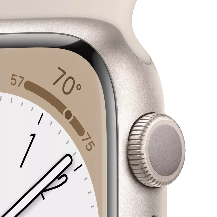 Apple Watch Series 8 GPS  Спортивный ремешок Starlight, 41мм, Starlight — Изображение №3