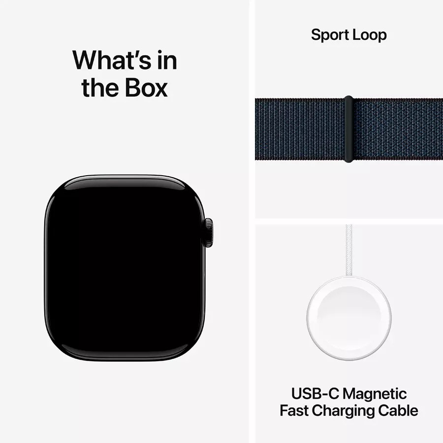 Apple Watch Series 10 GPS  Ink Sport Loop, 42mm, Jet Black — Image №10