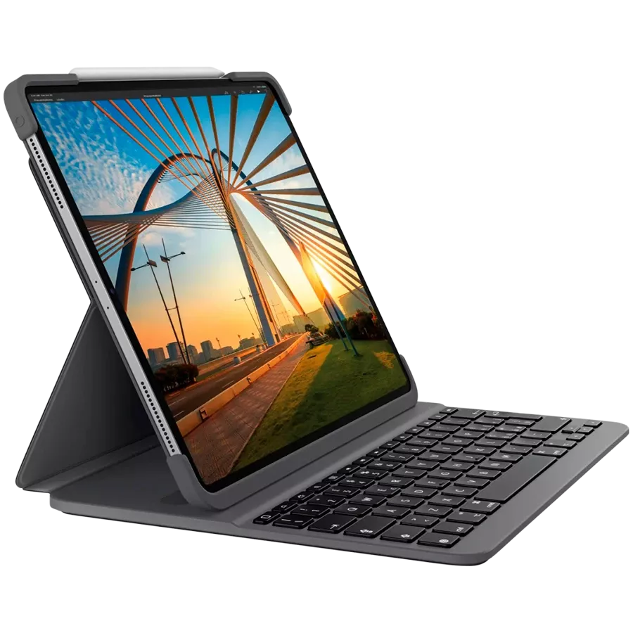 Чехол-клавиатура LOGITECH (CIS) Slim Folio Pro  Графит для iPad Pro 12,9 дюйма (3-го поколения)/(4-го поколения) — Зображення №1