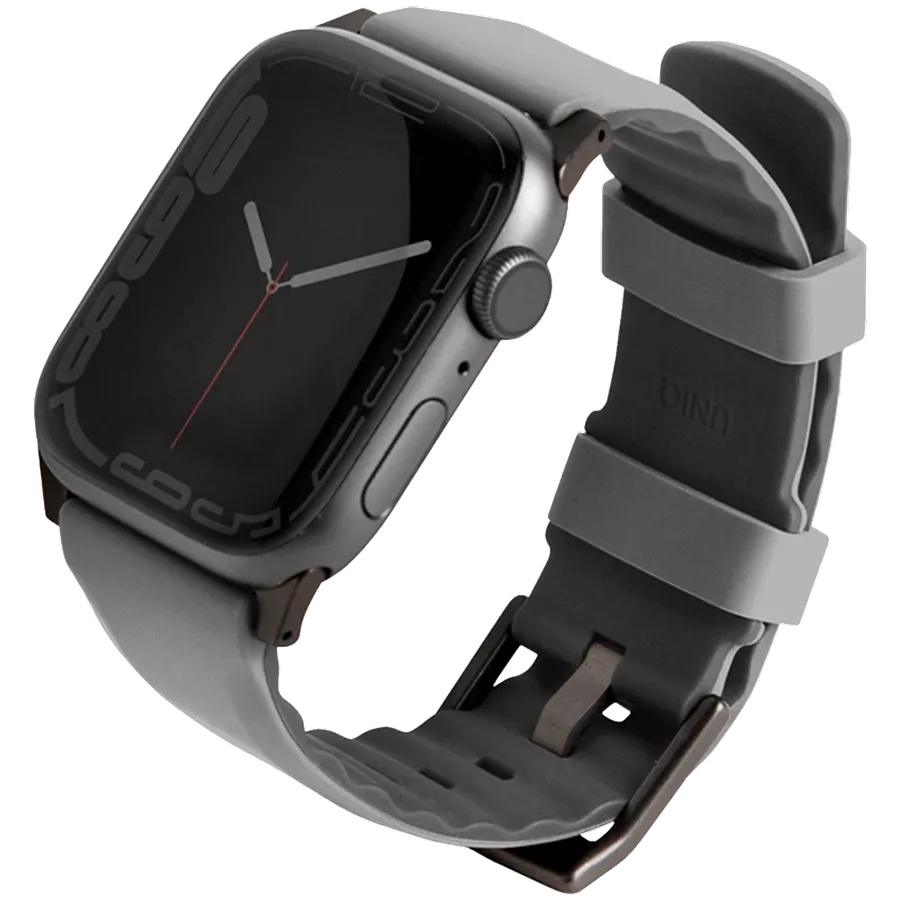 Удлинитель ремешка UNIQ Linus Airosoft silicone strap для Apple Watch 41/40/38 mm Linus Airosoft Серый для Apple Watch 38/40/41 mm — Изображение №1