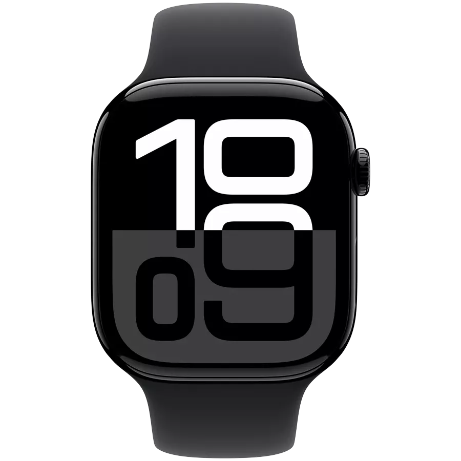 Apple Watch Series 10 GPS, 46mm, Jet Black, Black Sport Band, M/L — სურათი №2