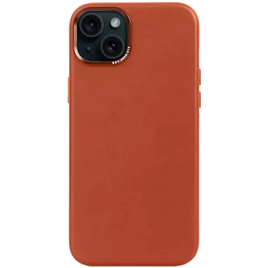 DECODED Case LEATHER CASE MAGSAFE with MagSafe, Tan for iPhone 15 Plus — Image №1