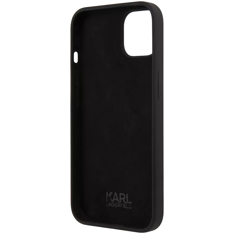 LAGERFELD Чехол Liquid silicone Karl's Head Чёрный для iPhone 13 mini — image №2