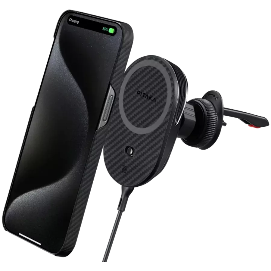 Автомобильное крепление с беспроводной зарядкой PITAKA MagEZ Car Mount Pro 2 — Изображение №3