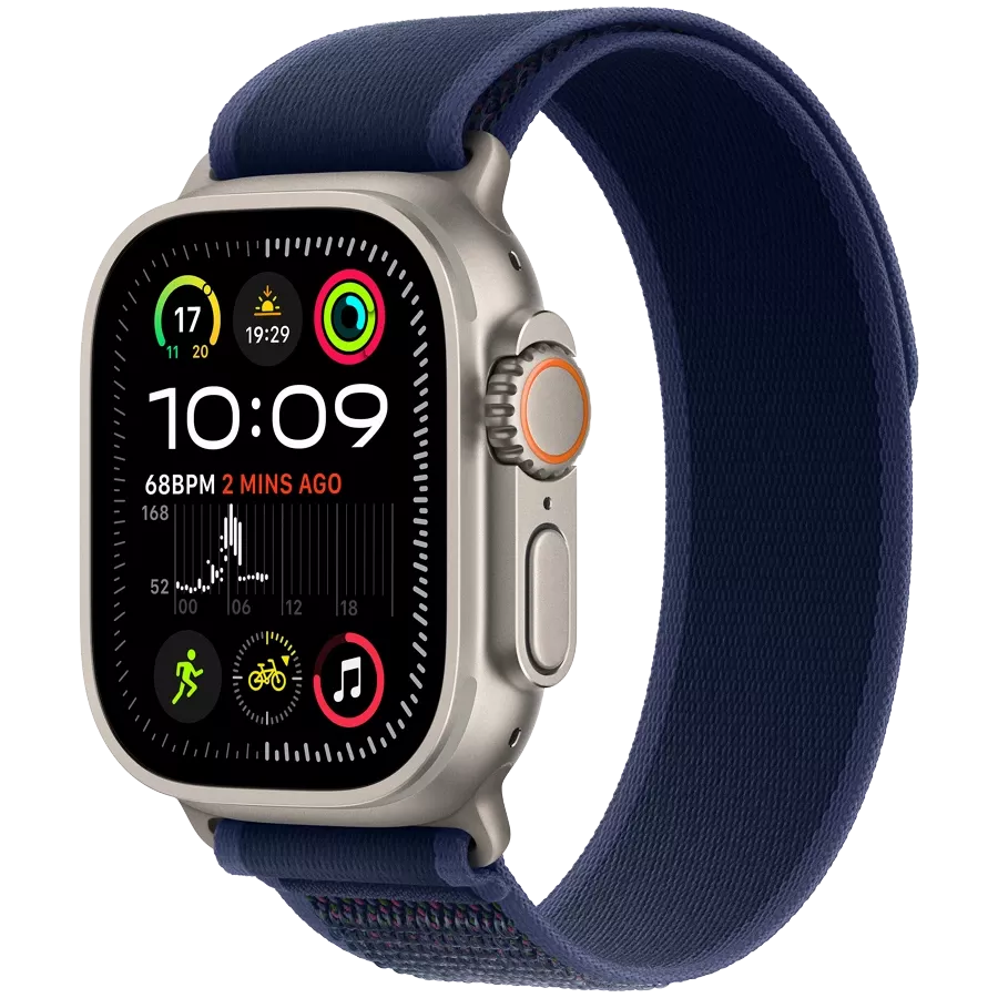 Apple Watch Ultra 2 2024, 49mm, Natural Titanium, Blue Trail Loop, M/L — Image №1