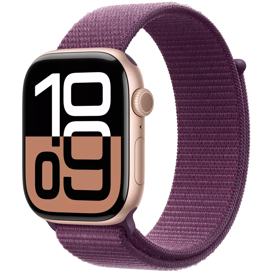 Apple Watch Series 10 GPS, 42mm, Rose Gold, Plum Sport Loop — Image №1